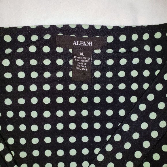 Alfani Tank Top Black with Green Polka Dots - Picture 6 of 11